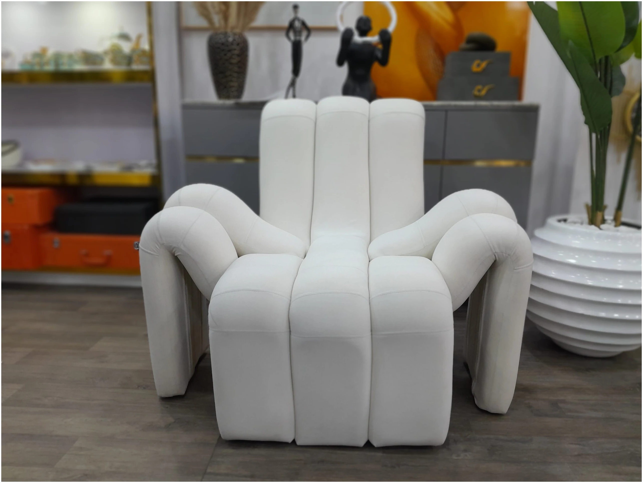 off white spider chair