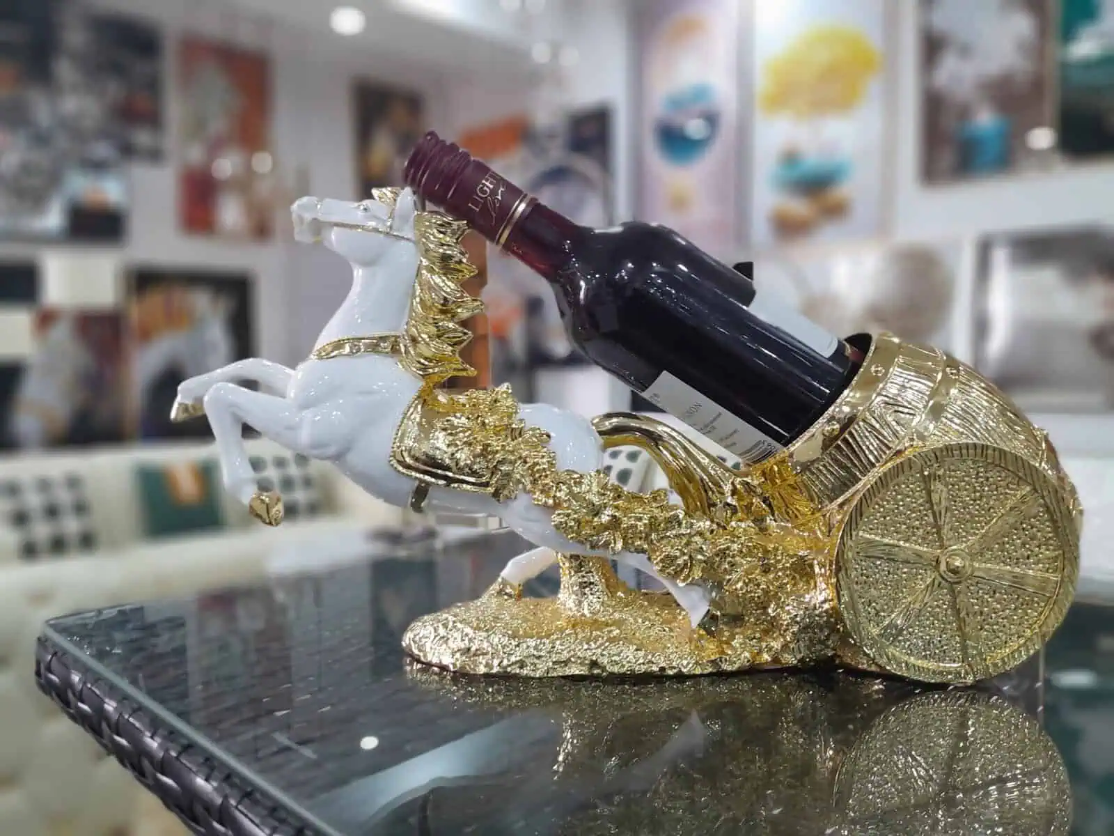 Resin Horse Wine Holder