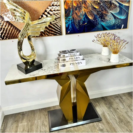 Luxury Stainless Steel Gold Console