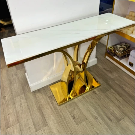 Gold stainless steel Console Table