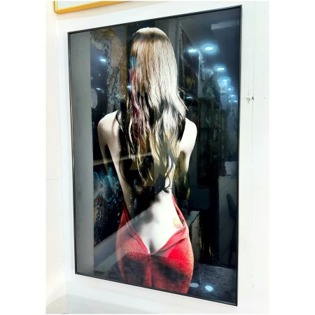 80 x 120 Girl on Nude dress Porcelain Frame