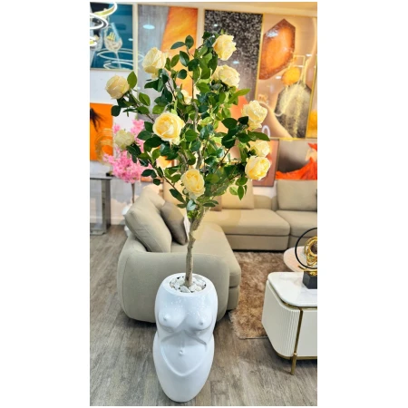 Artificial Rose tree & fibre vase