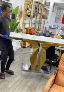 Stainless steel console table