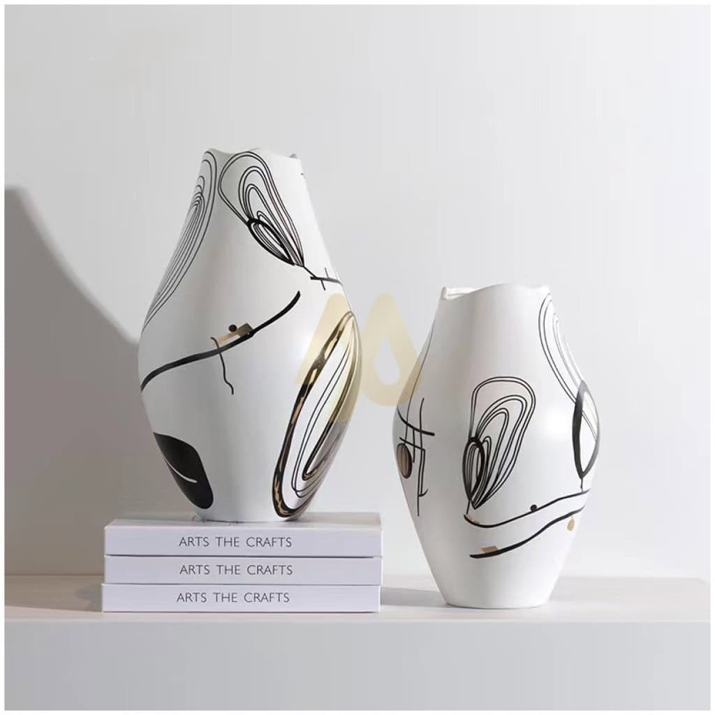 Big sized white decorative vase