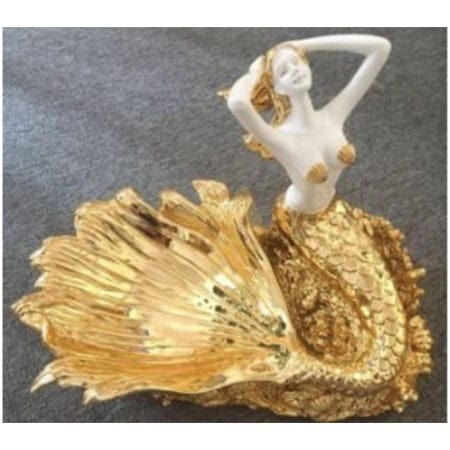 Golden Serenity Mermaid Dish decor