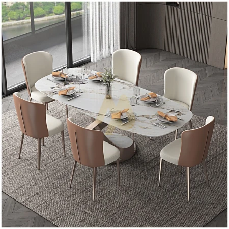 Luxury Sintered Stone Dining Set – 6 Seater