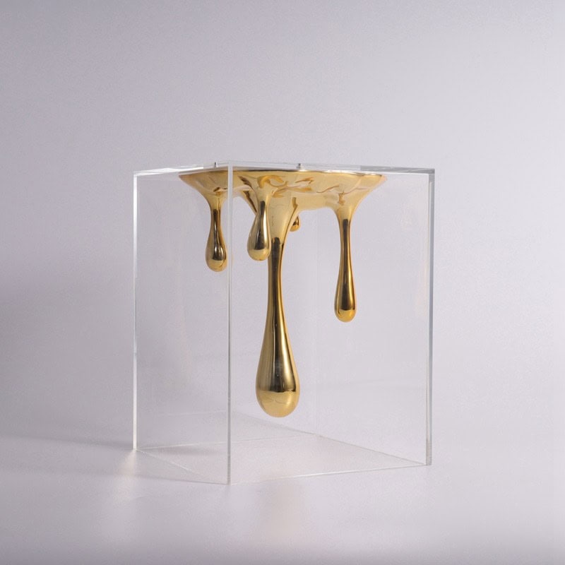 Gold Drip Acrylic Sculpture (Big)