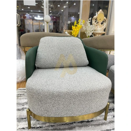 Monarch Houndstooth luxe single seat green sofa