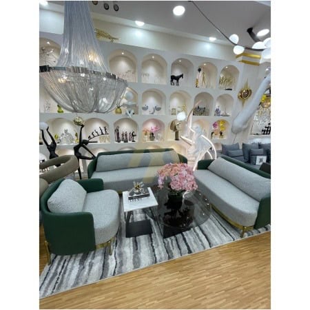 6-seater green Luxe Sofa set