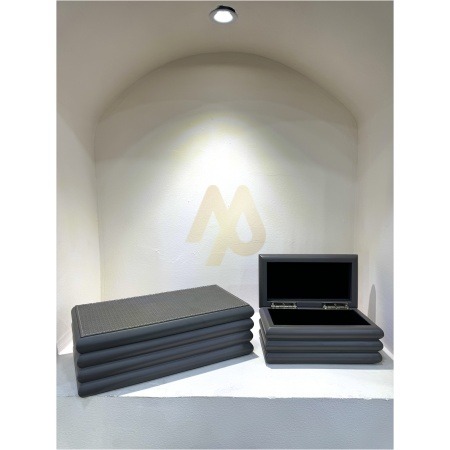 Big Grey Luxe Decorative Leather Storage Box