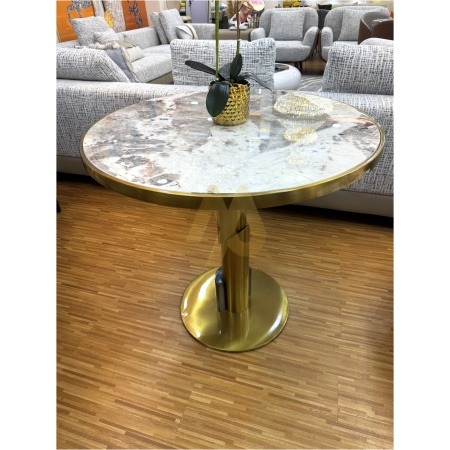 Celestia Real Marble & Steel Table