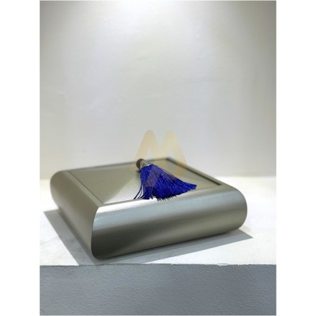 Glossy Grey Geometric Wooden Storage Box