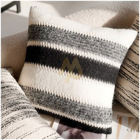 Greyscale Woven Throw Pillow