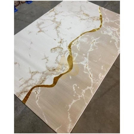 Marble Flow Rug (Beige & Yellow-Gold)