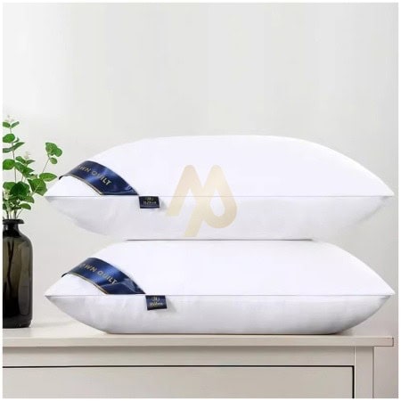 Premium White Bed Pillow with Blue