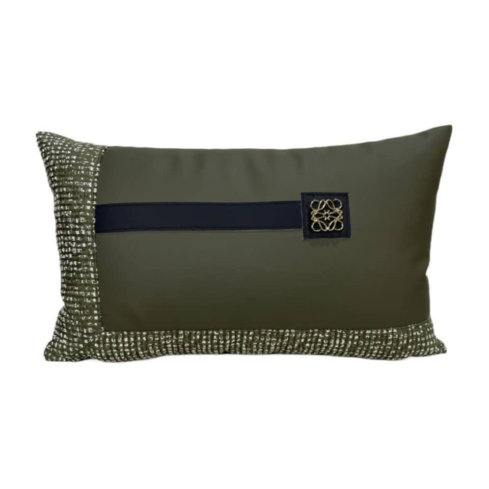 Royal Olive Belted Throw Pillow