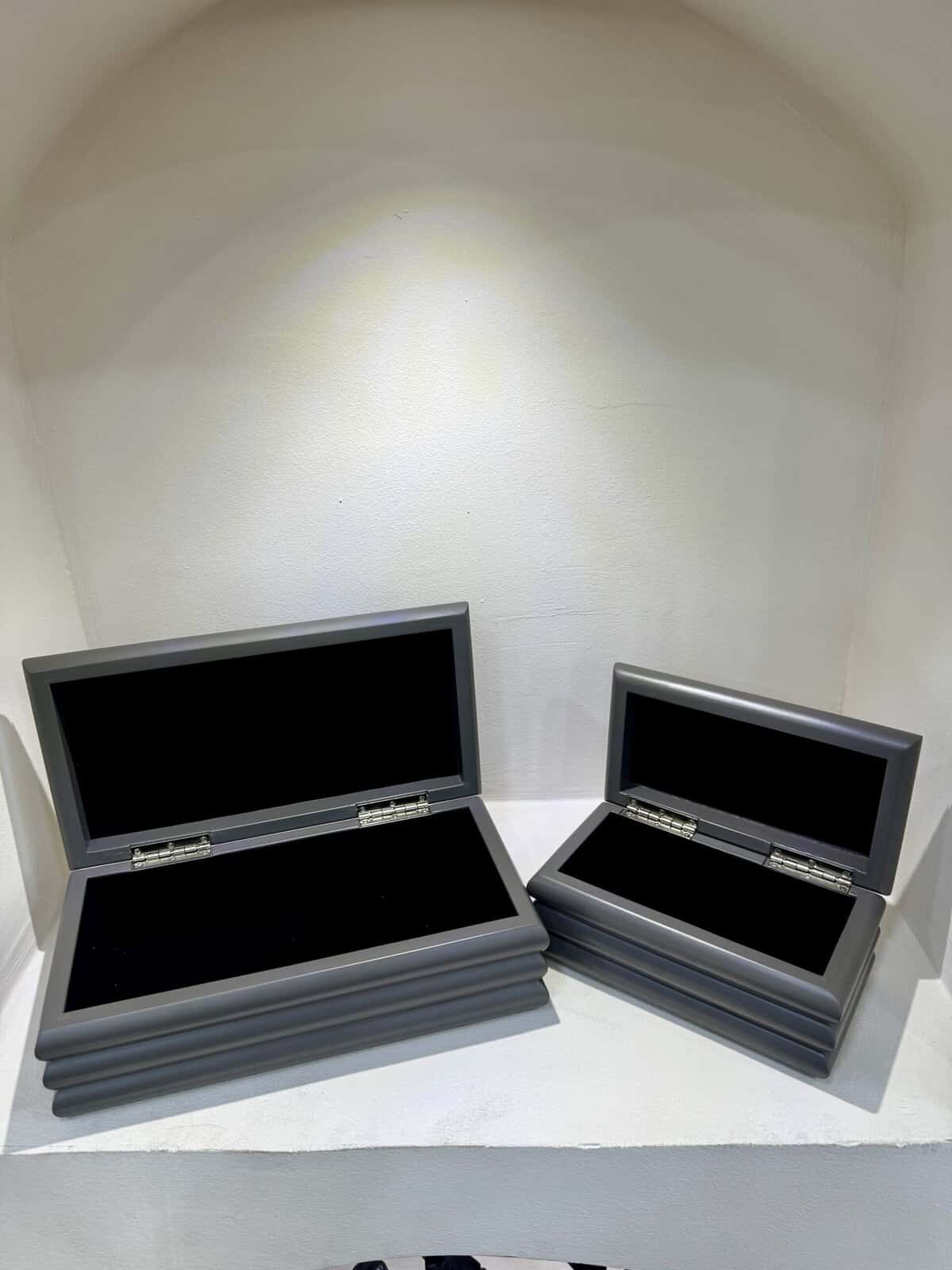 small grey luxe storage box ii