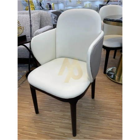 Sky Blue Fabric/Royal Blue Leather Dining Chair