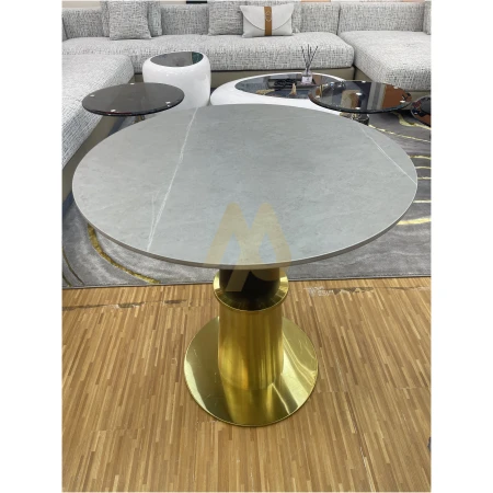 Dusty-Black Marble-Top Mini Dining Table