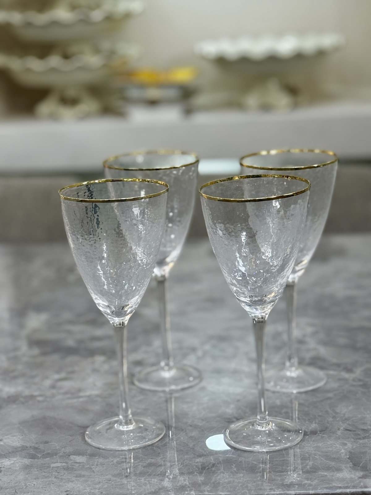 Gold ringed wine glass ii