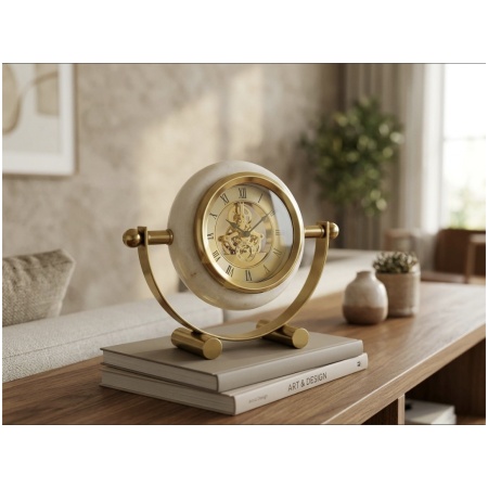 Gear-sphere Retro Iron Desk Clock