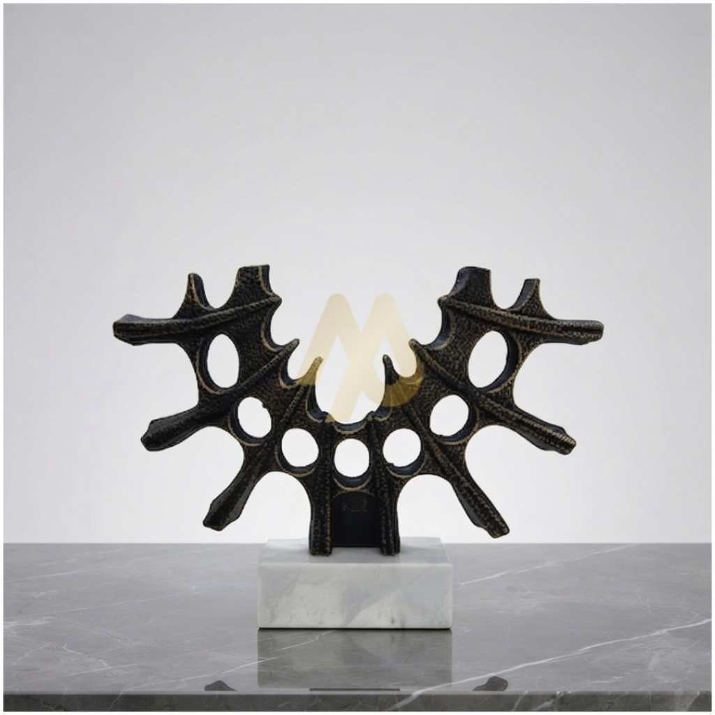Brutalist Abstract Aluminum Tabletop Sculpture