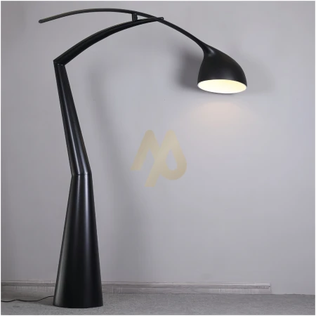 Titan Pure Black Steel Arc Floor Lamp