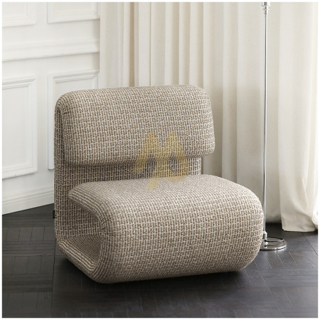 Beige Luna Curve Accent Chair