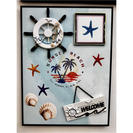 Blue & White Sailor 3D Wall Frame