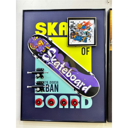 Purple Themed Skateboard Wall Frame