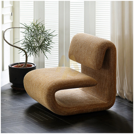 Brown Luna Curve Accent Chair