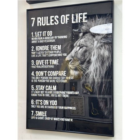 7 Rules of Life Motivational Wall Frame