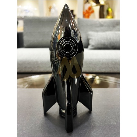 Black Rocket Sculptural Decor