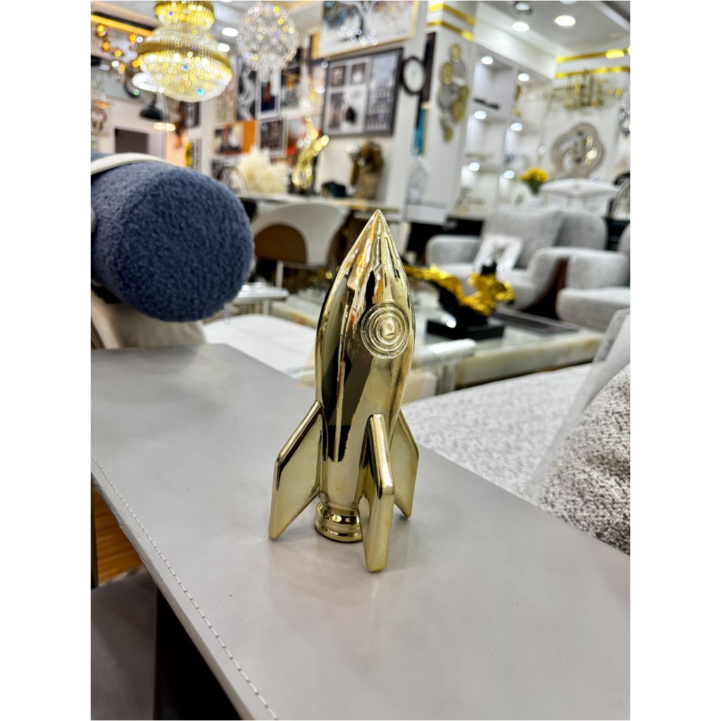 Gold Rocket Sculptural Decor