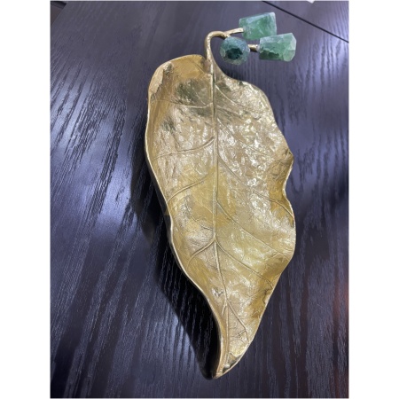 Golden Leaf Crystal Accent Sculpture
