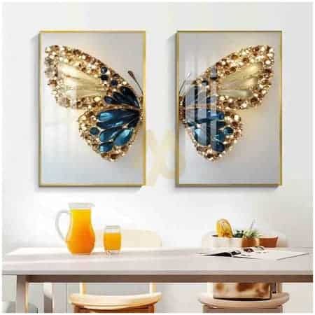 2-in-1 Bright Butterfly Crystal Acrylic Wall Frame