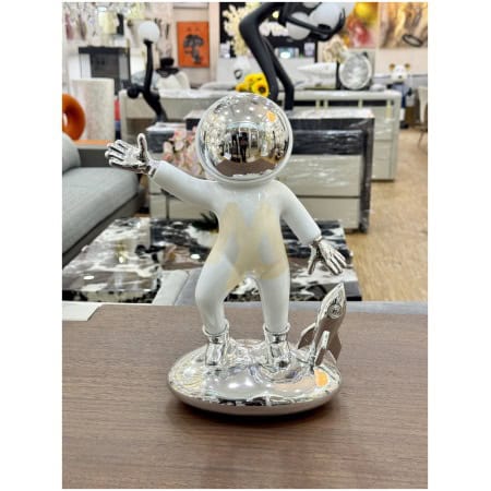 Silver Astronaut Sculpture