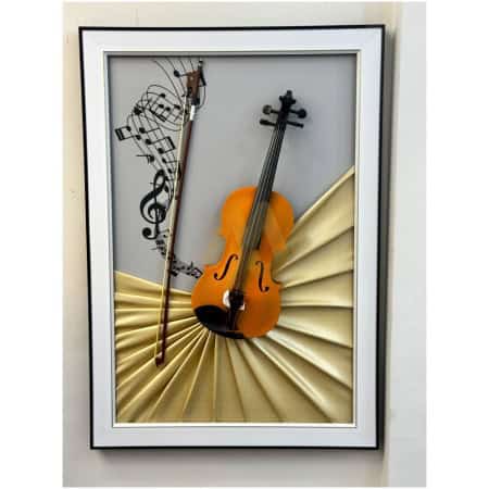 Orange Harmony Strings 3D Wall Frame