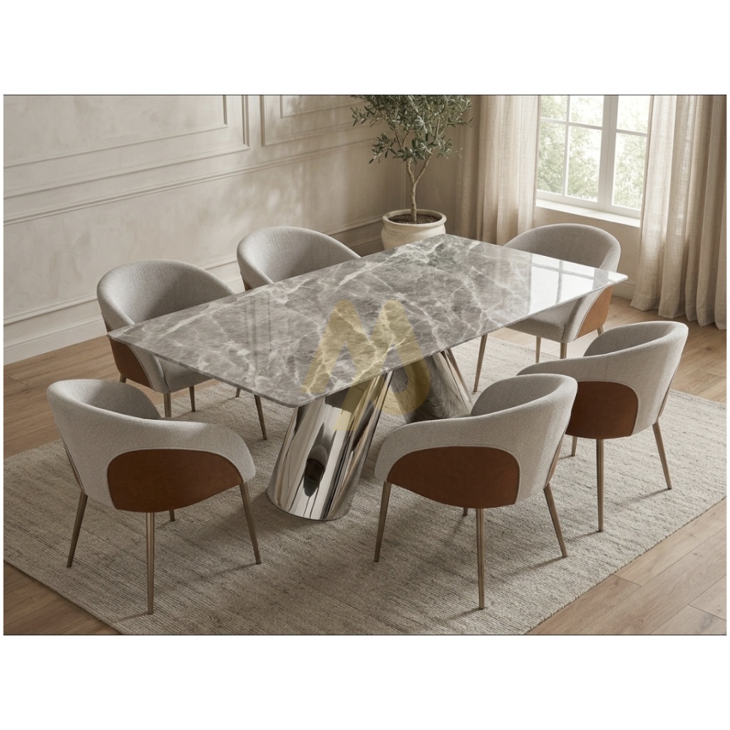 6 Seater quartz Dining Set