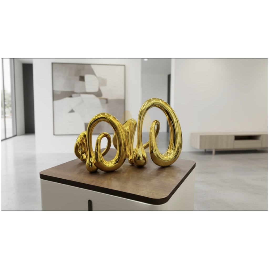 2in1 Golden Flow Form Sculpture