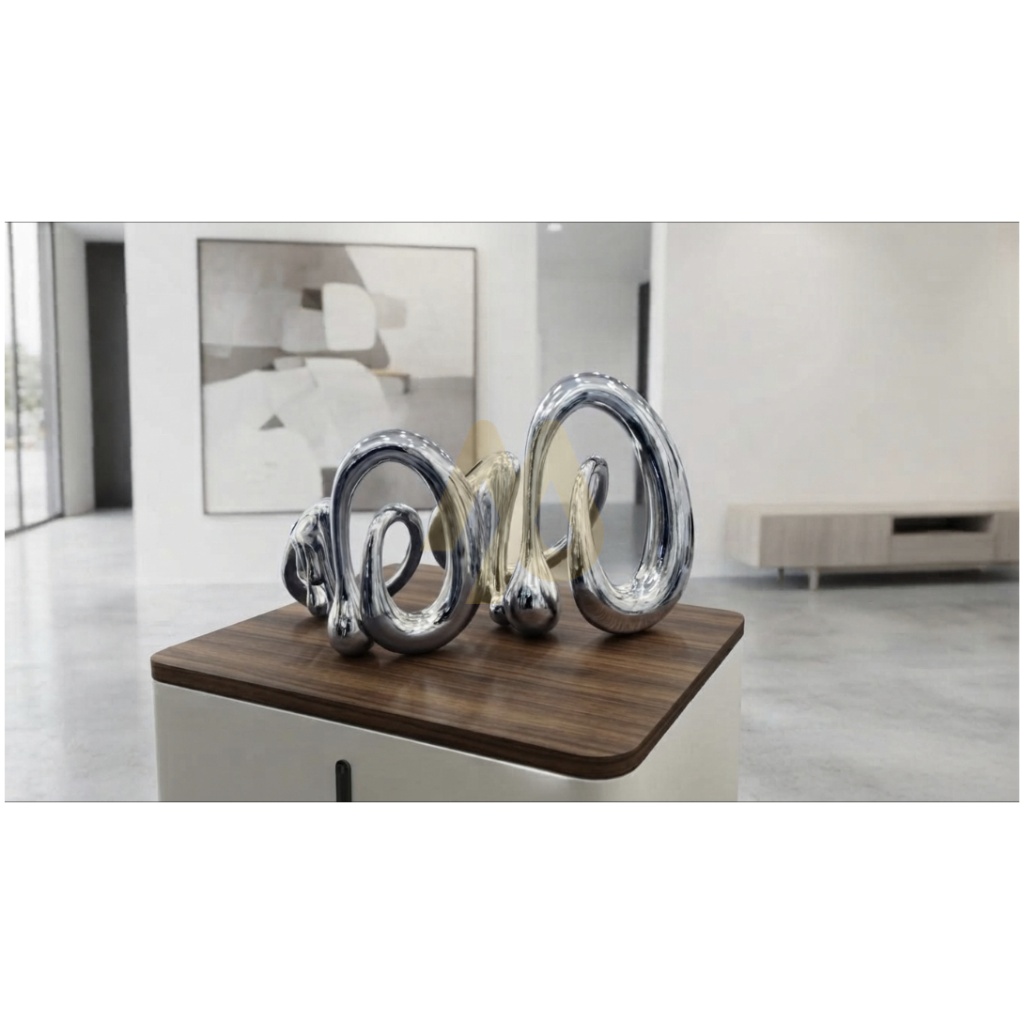 2in1 Silver Flow Form Sculpture