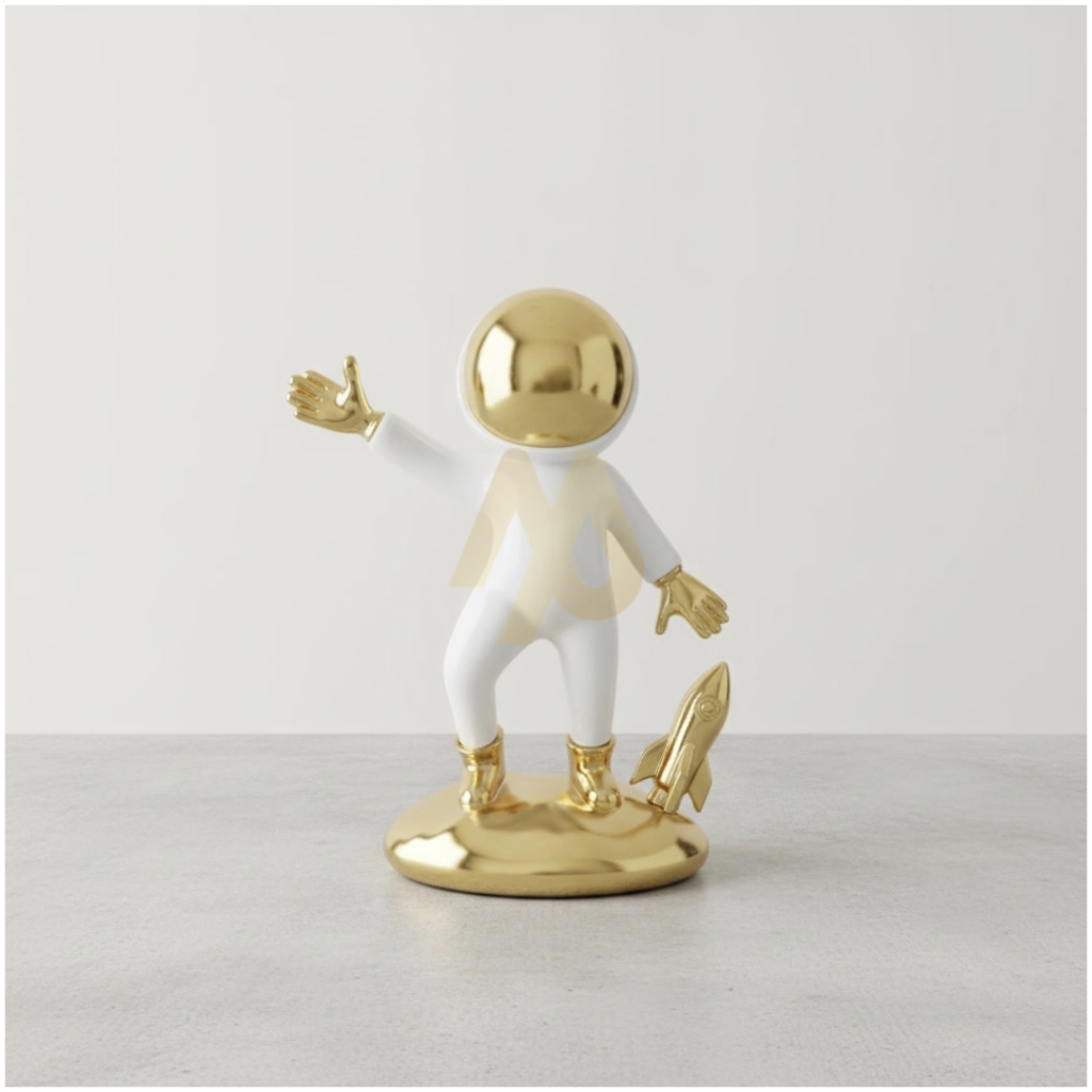 Gold Astronaut Sculpture