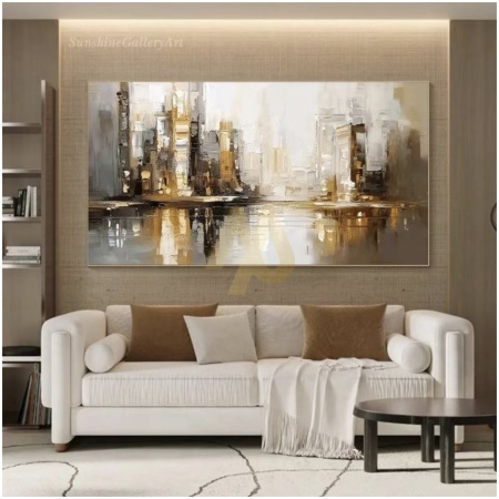 Golden Skyline Wall Frame