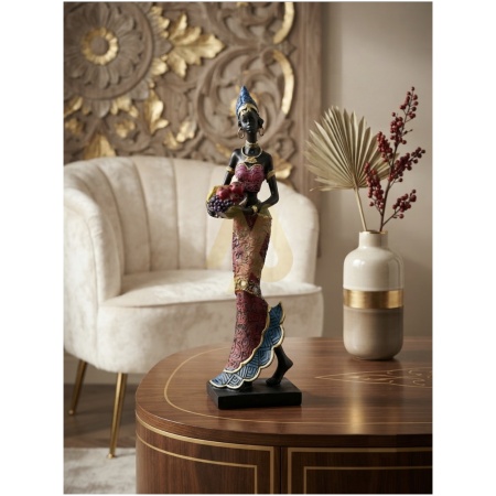 Small African Woman Decorative Sculpture