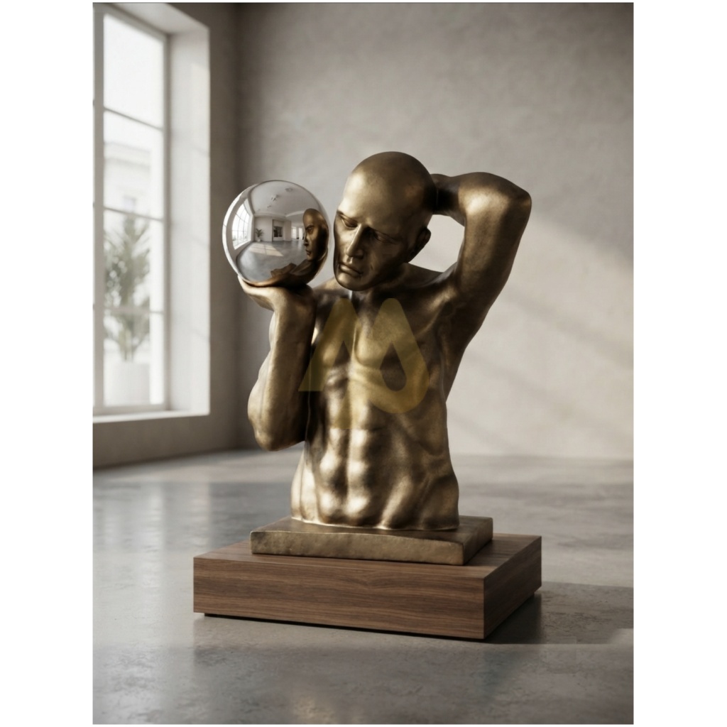 Bronze Contemplation Sculpture