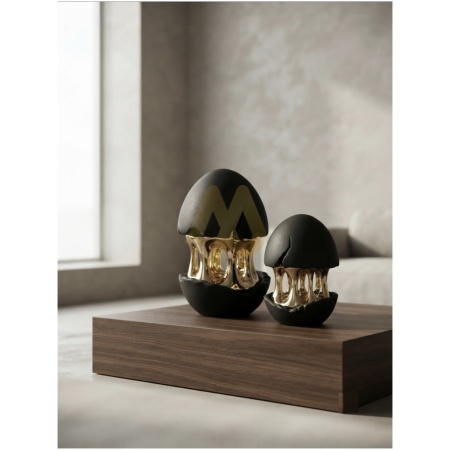 Big Black egg sculpture