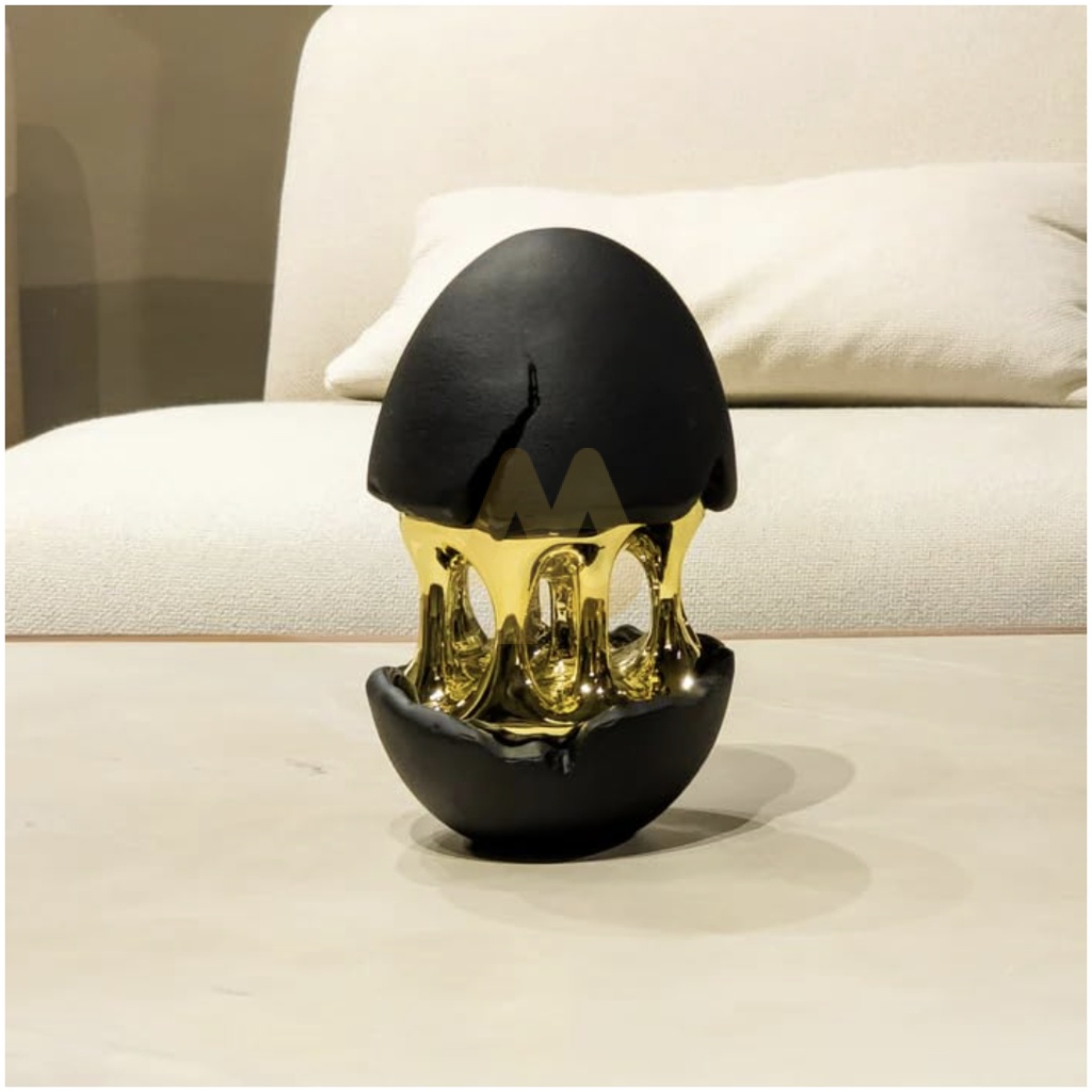 Small Black Egg Sculpture
