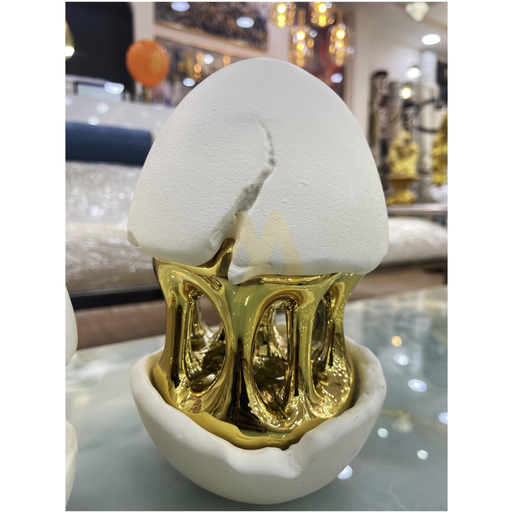 Small White Egg Sculpture
