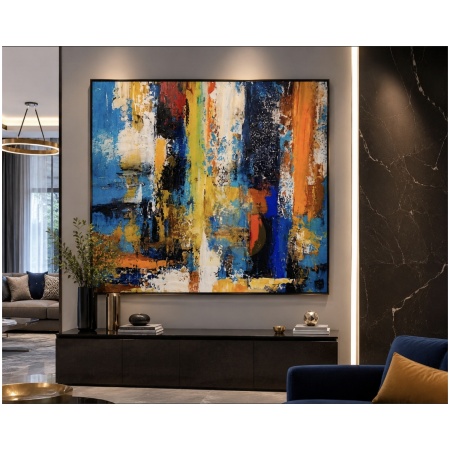 Abstract Expression Hand-Painted Wall Frame