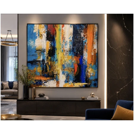 Abstract Expression Hand-Painted Wall Frame